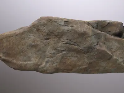 French Coastline Cliff Rock Low-poly 3D model