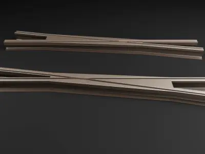 Tram Tracks Construction Elements 3D model