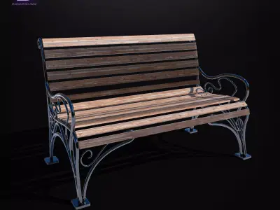 Park Bench  Low-poly 3D model
