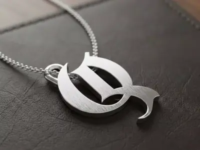Gothic Letter Q Pendant 3D print model