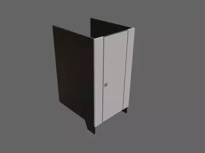 Public Toilet Divider with Door - Divisoria de Banheiro Low-poly 3D model