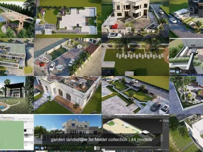 garden landscape 3d Model collection 3D Model Pack
