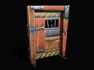 Stylized Shelter Door Low-poly 3D model