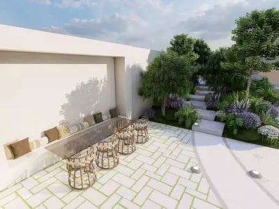 landscape Design 01 - SKP and LUMION  3D model