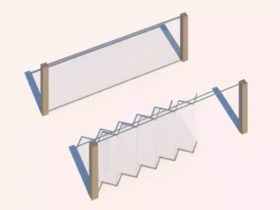 Glass Accordion Windows Doors Free 3D model