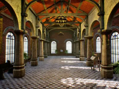 Fantasy Hall for Unreal Low-poly 3D model