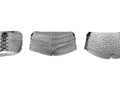 Micro Shorts with Side Lace Low-poly 3D model