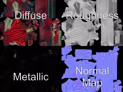 Alien Creature Model Pack with Detailed Textures Low-poly 3D model