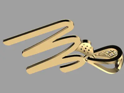 Alphabet Charm-Pendant - Letter M - P-65 3D print model