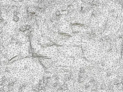 Mountain Cliff Side Bush Photoscan PBR Low-poly 3D model