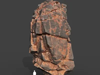 Low poly Desert Cliff Modular Rock 220101 Low-poly 3D model