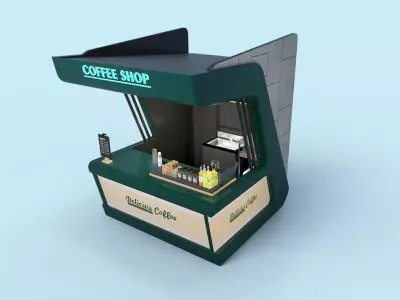 Food Vendor Kiosk V2 Low-poly 3D model