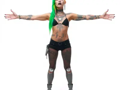 Vivid Cyberpunk Character model pack Low-poly 3D model