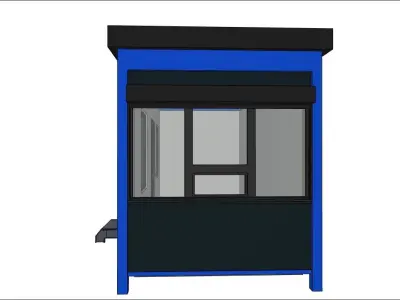 container guard booth 600cm x 250cm many formats 3D model purchase
