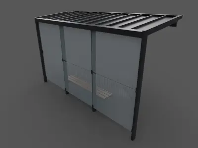 Bus shelter Low-poly 3D model order