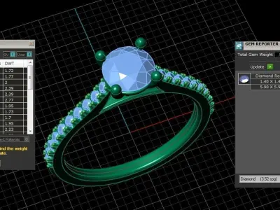 Diamond Jewelry Ring 3D print model 64