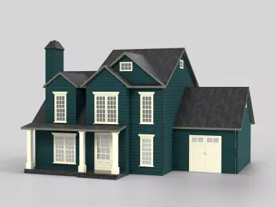 British House Design 14T3  Low-poly 3D model