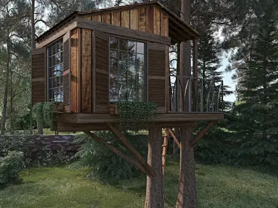 Tree House BW 3D model