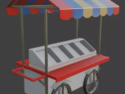 Street Food Cart 3D Model 3D model