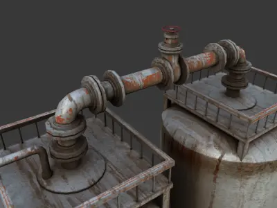 PBR Storage Tank Low-poly 3D model