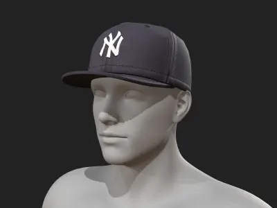 Human cap hat 3d model New york  Low-poly 3D model