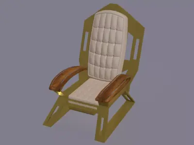 Modern bronze footed armchair 3D model