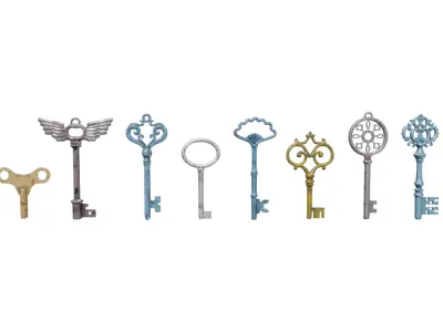 Keys Pack Rusty Version - 10 in 1 3D model