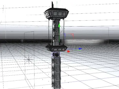 Futuristic Street Lamp 3D model