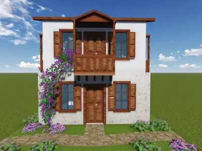 Classic stone house ottoman architecture 3D model