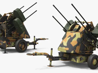  WWII Quad Heavy Machine Gun Turret Camo Pattern 