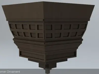 Wall Ceiling Edges and Corner Ornament Free low-poly 3D model