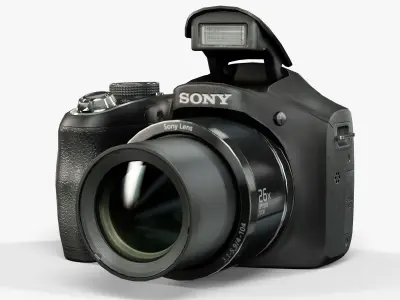 Sony DSC-H200 bridge digital camera Low-poly 3D model