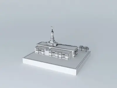 LDS Temple Montevideo Uruguay Templo Mormon. Free 3D model