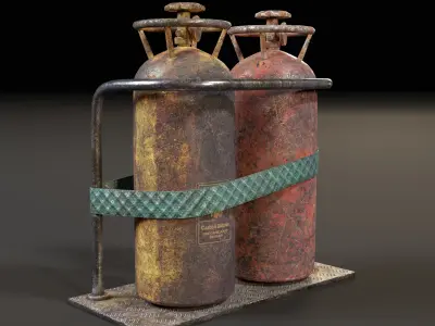 Sci-Fi C02 Canisters Low-poly 3D model