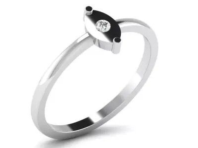 Diamond Ring For Women 3d Print Model 3D print model 17
