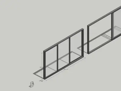 Sliding Metal Door - B Low-poly 3D model