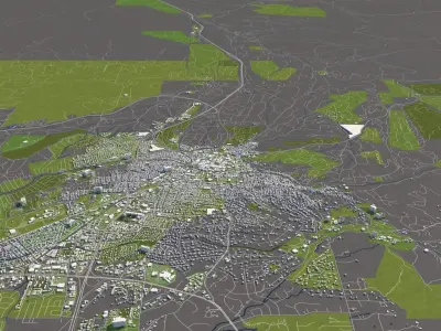 Santa Fe New Mexico USA City Map 50x50km 3D model
