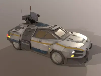 Next generation tanks armored vehicles radar vehicles Low-poly 3D model