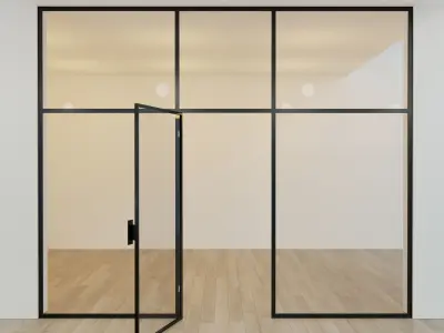 Glass partition door Set 10 Low-poly 3D model