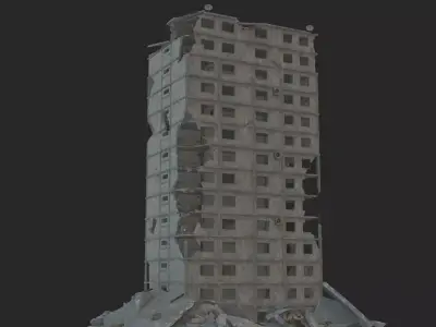 destroyed building Low-poly 3D model