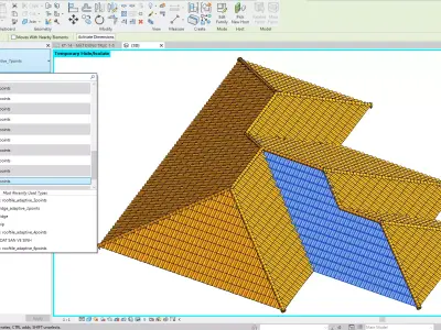 Roof Adaptive 2 to 8 Point Revit Family 3D model