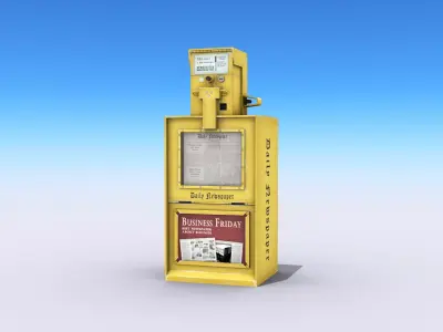 Newspaper Machine Low-poly 3D model