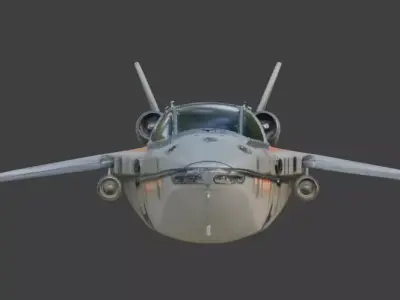 Futuristic Cartoon Patrol Aircraft 3D Model Low-poly 3D model