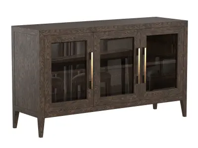 FRENCH CONTEMPORARY GLASS TRIPLE-DOOR SIDEBOARD 3D model