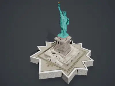 Statue of Liberty Low-poly 3D model
