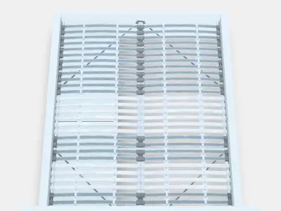 MALM Bed frame high w 2 storage boxes 8 Low-poly 3D model