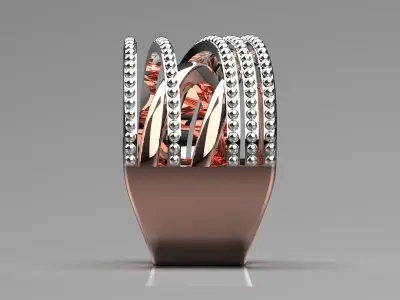 Wide two-tone ring modern design model gr0083 3D print model