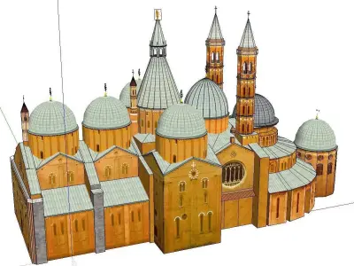 Architecture-Religion-God-Culture-Temple-042 church with spir... 3D model