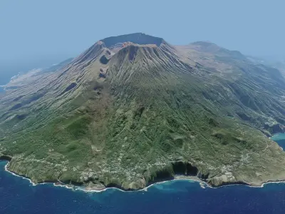 Volcano Island Mountains - Miyake island and Tori-shima 3D model