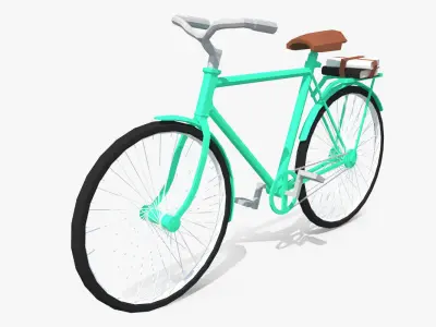 Vintage Bicycle isometric style Low-poly 3D model
